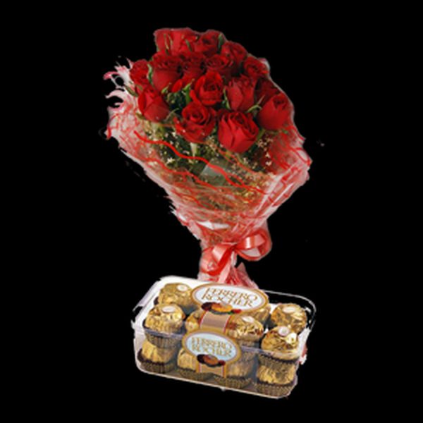 Bunch of Roses and Ferrero Rocher
