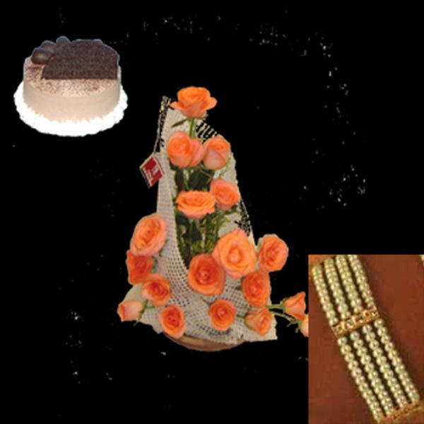 Cake, Pearl Bracelet and Rose basket