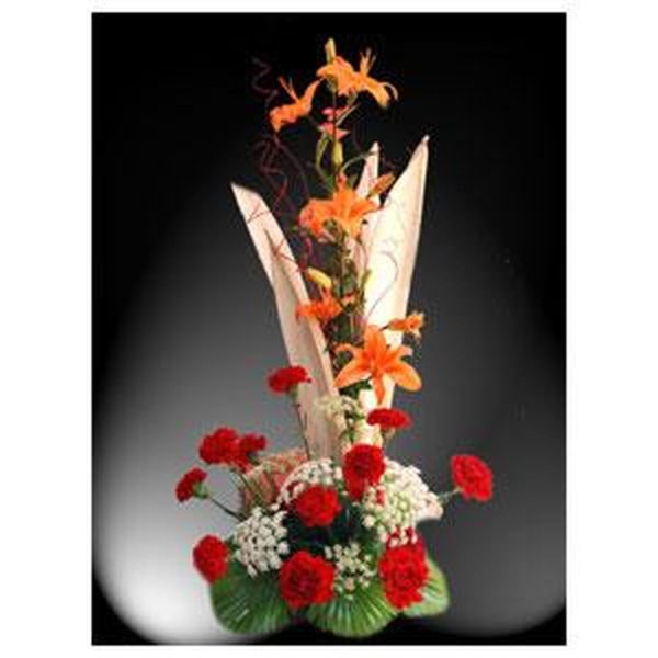 Lily and Red Carnation