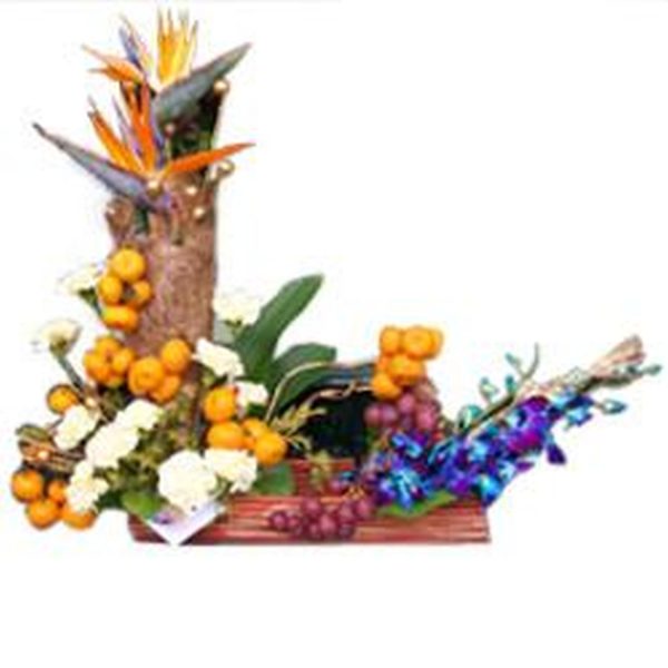 Flowers with mini orange grapes